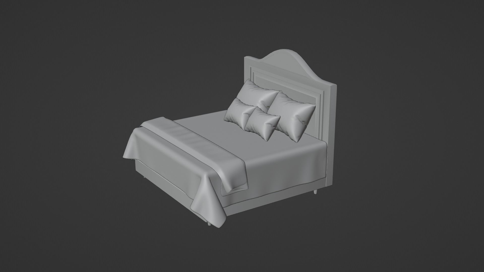 Bed 2 Model with headboard and footboard 3D model_14