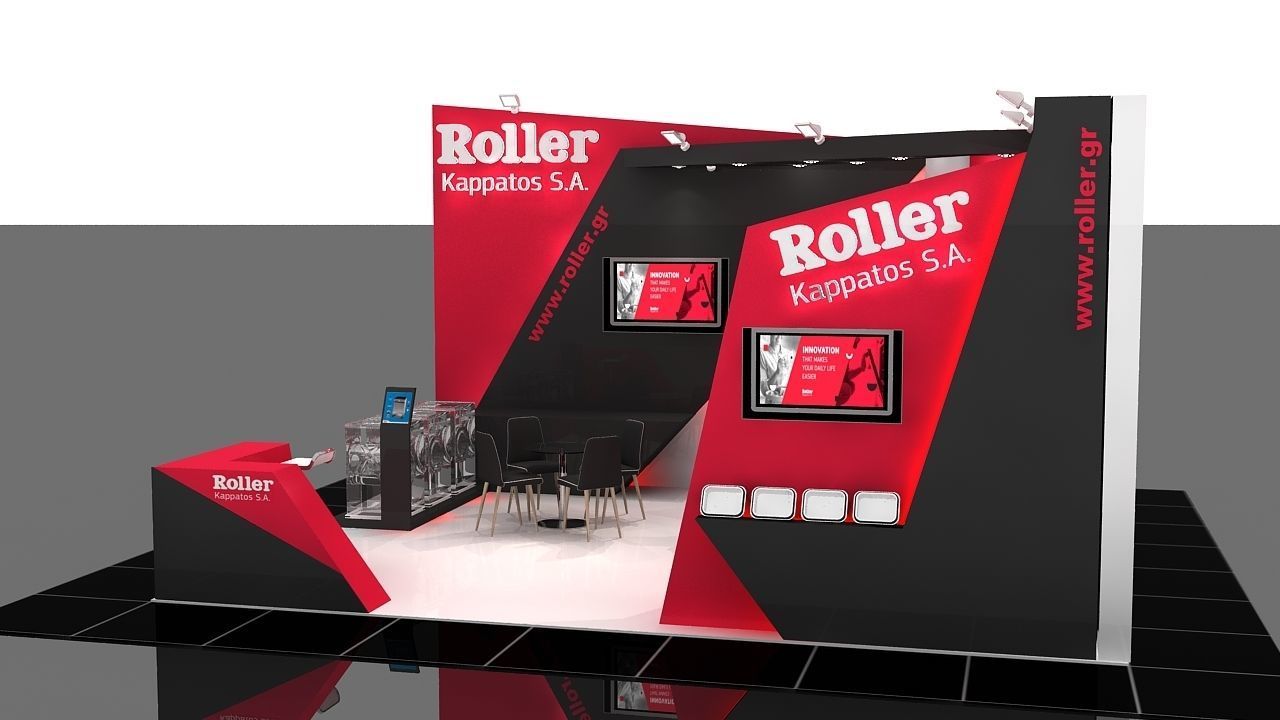 Booth Exhibition Stand 2 Side Open  Stall 7x6m Height 400 cm 3D model_4
