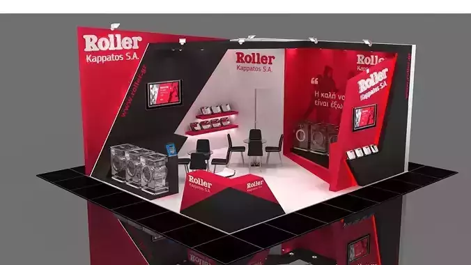 Booth Exhibition Stand 2 Side Open  Stall 7x6m Height 400 cm
