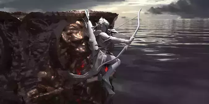 Aslan Lion walls 3D With Archer