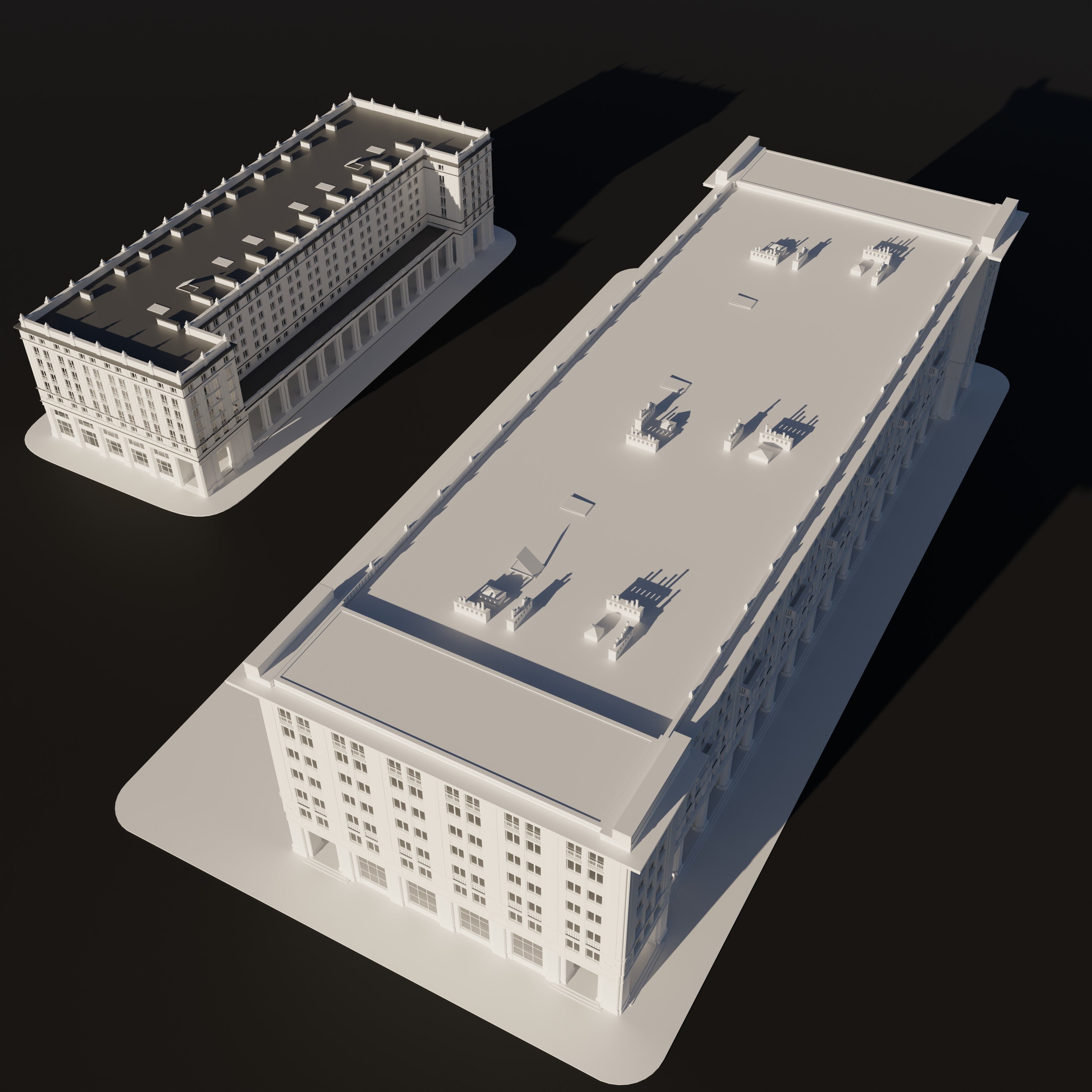 Two Buildings 3D model_7
