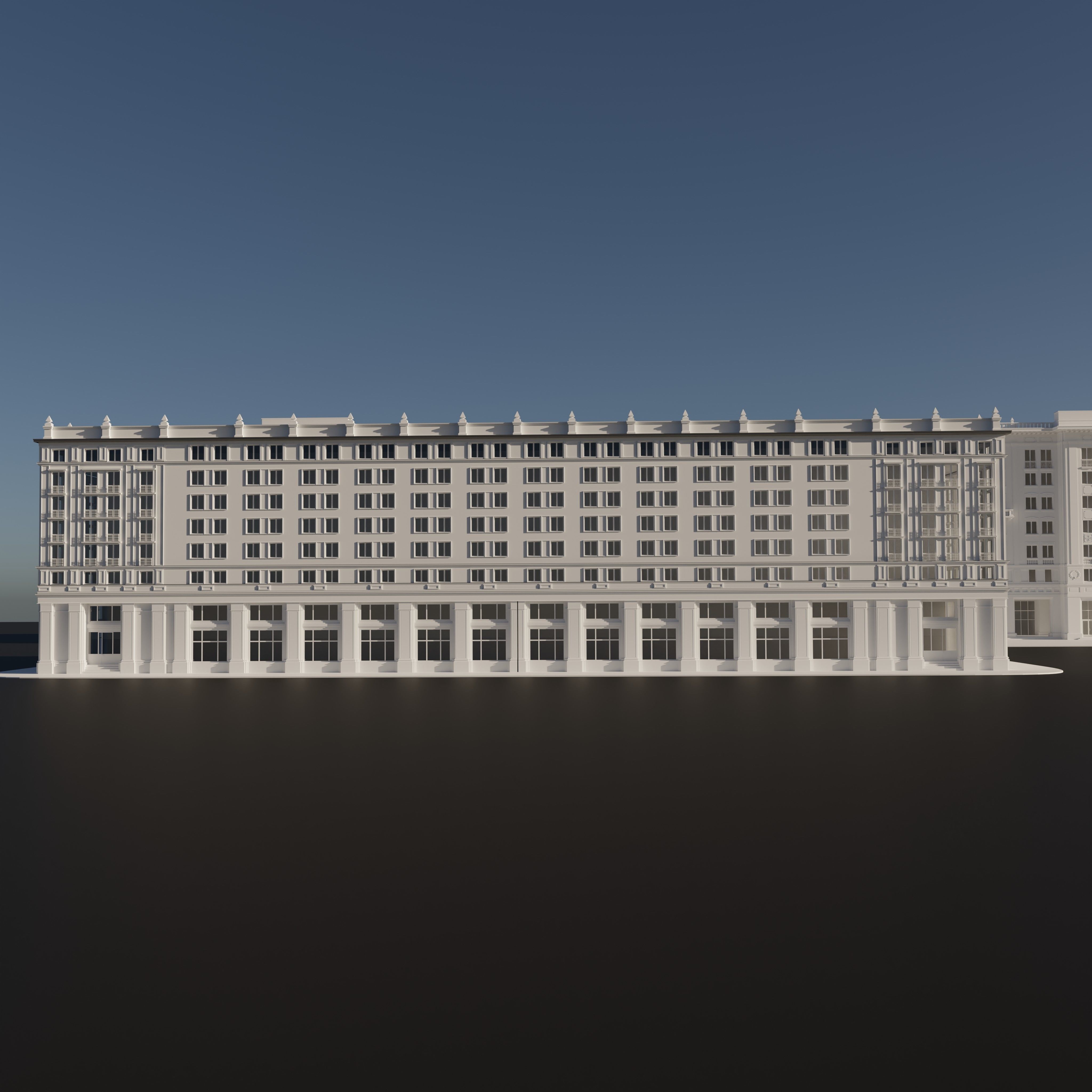 Two Buildings 3D model_2