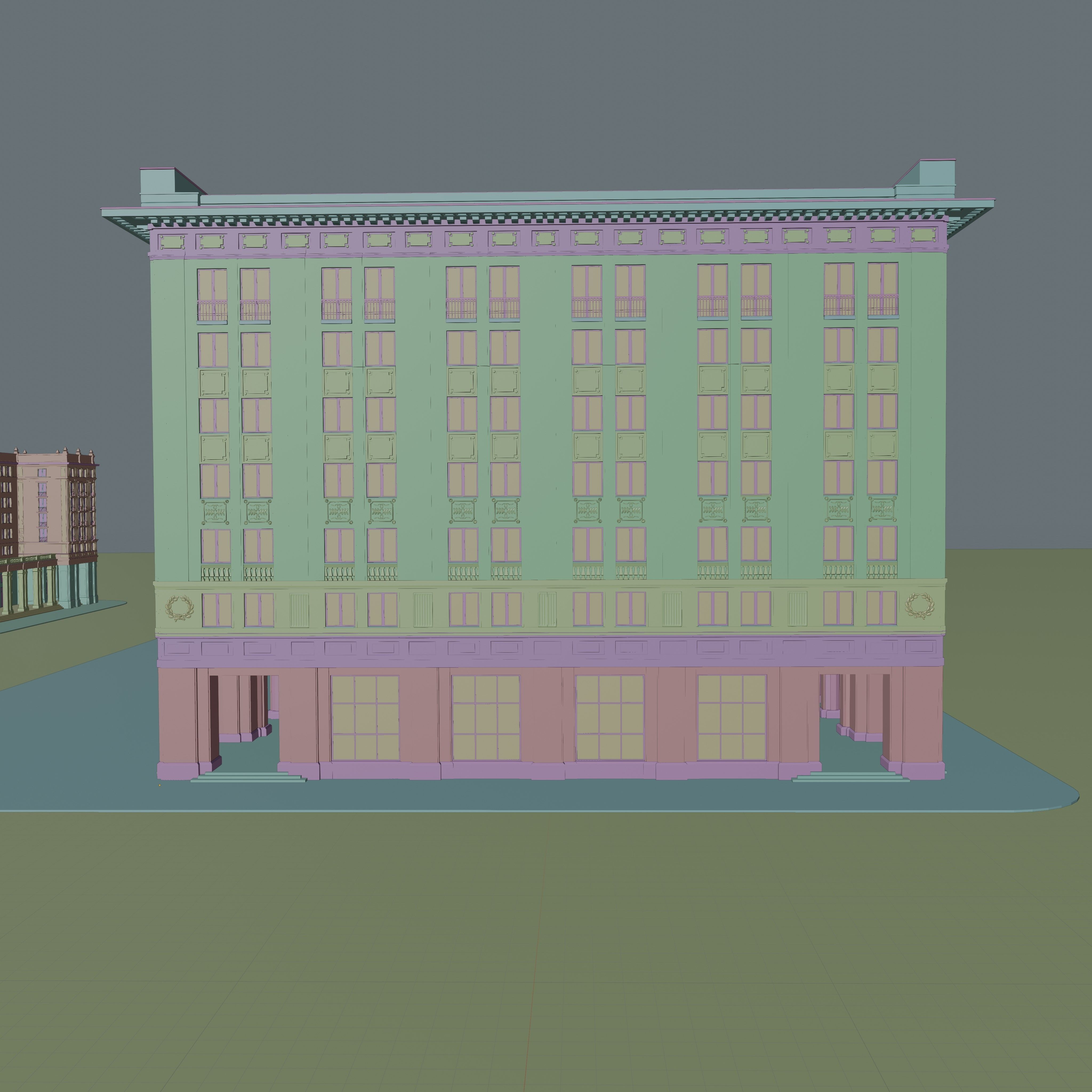 Two Buildings 3D model_9