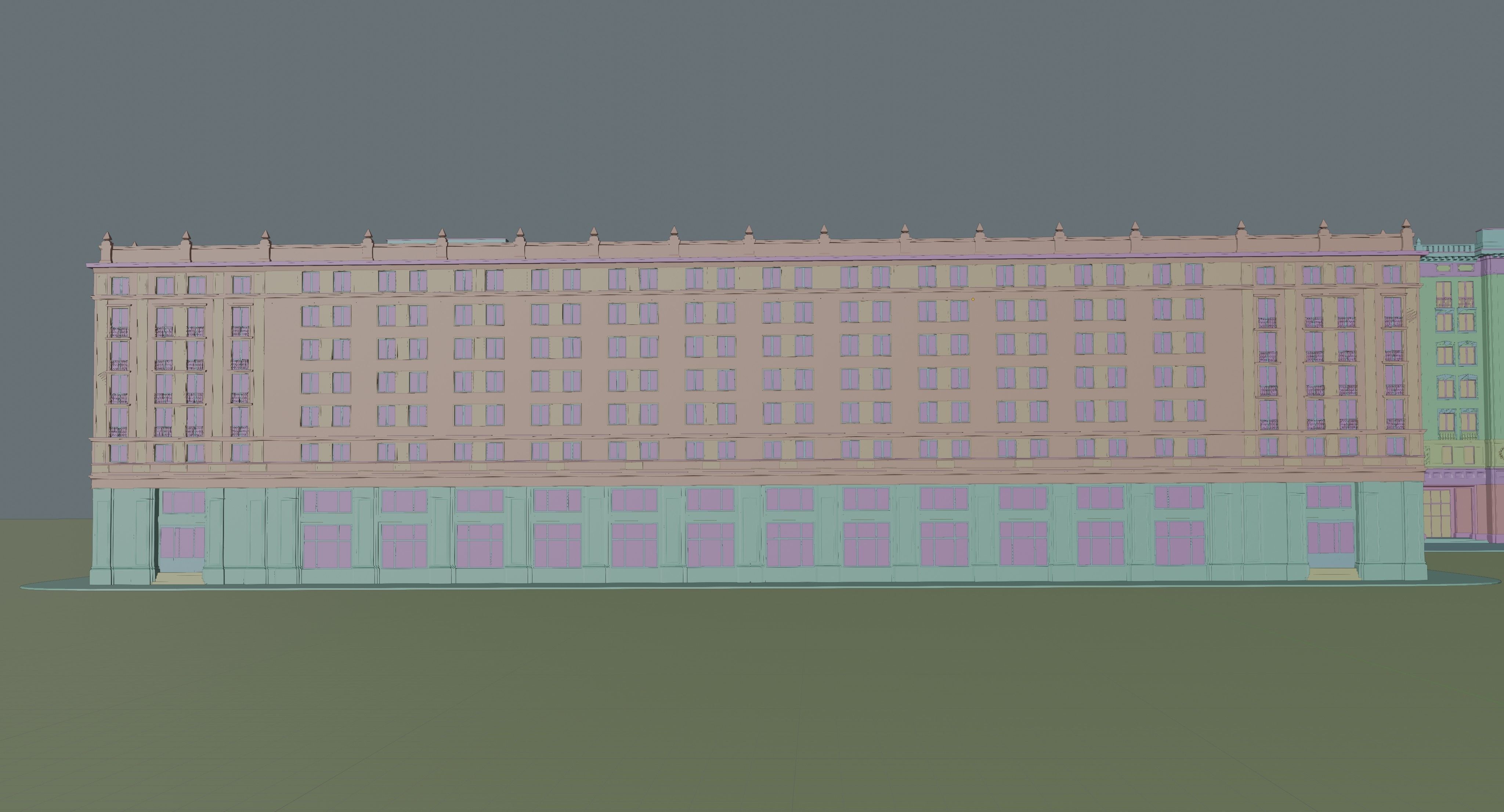 Two Buildings 3D model_11