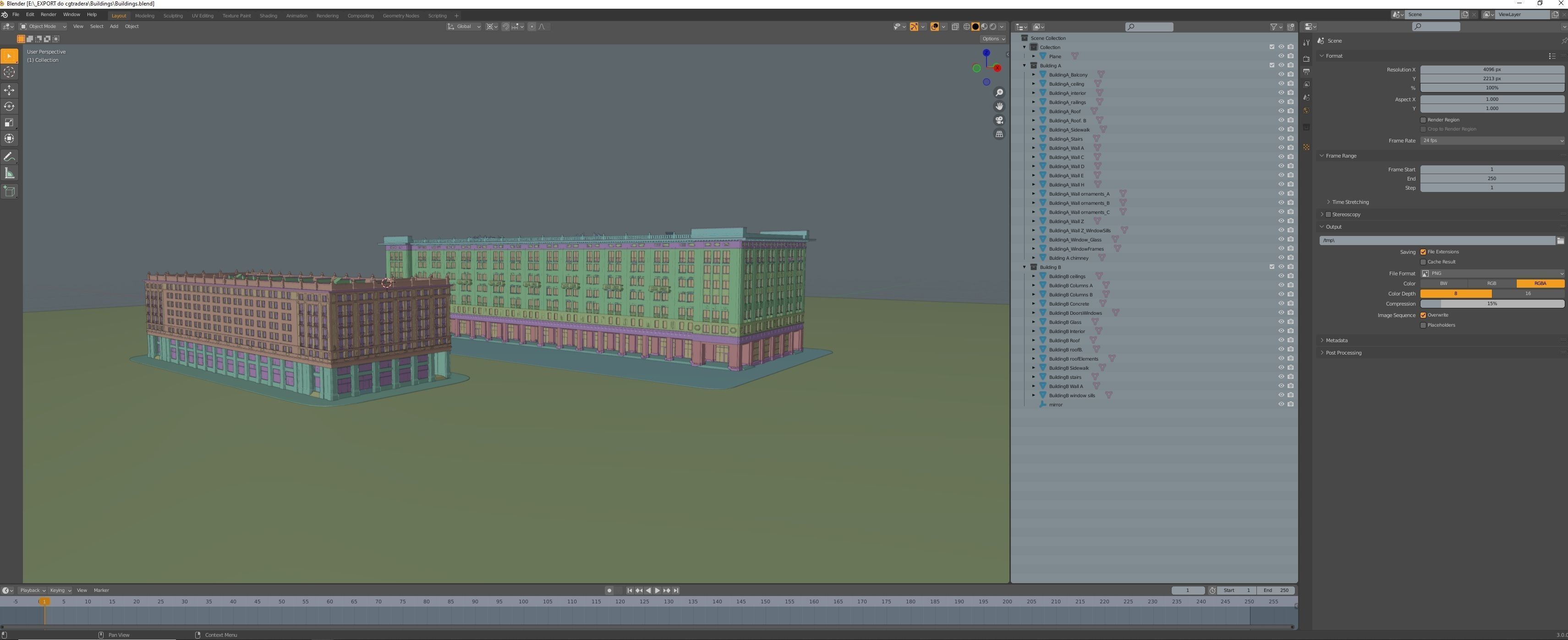 Two Buildings 3D model_12