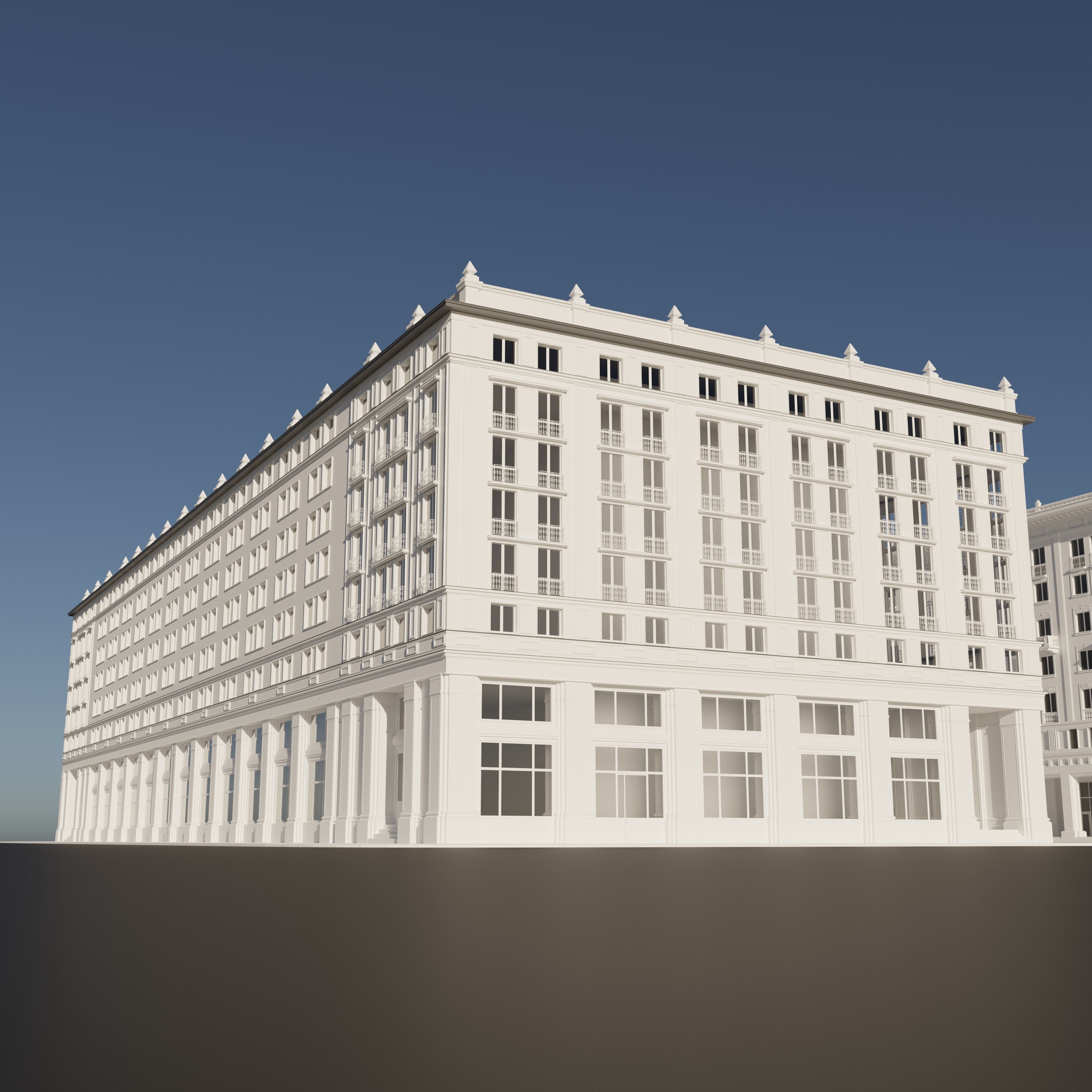 Two Buildings 3D model_1