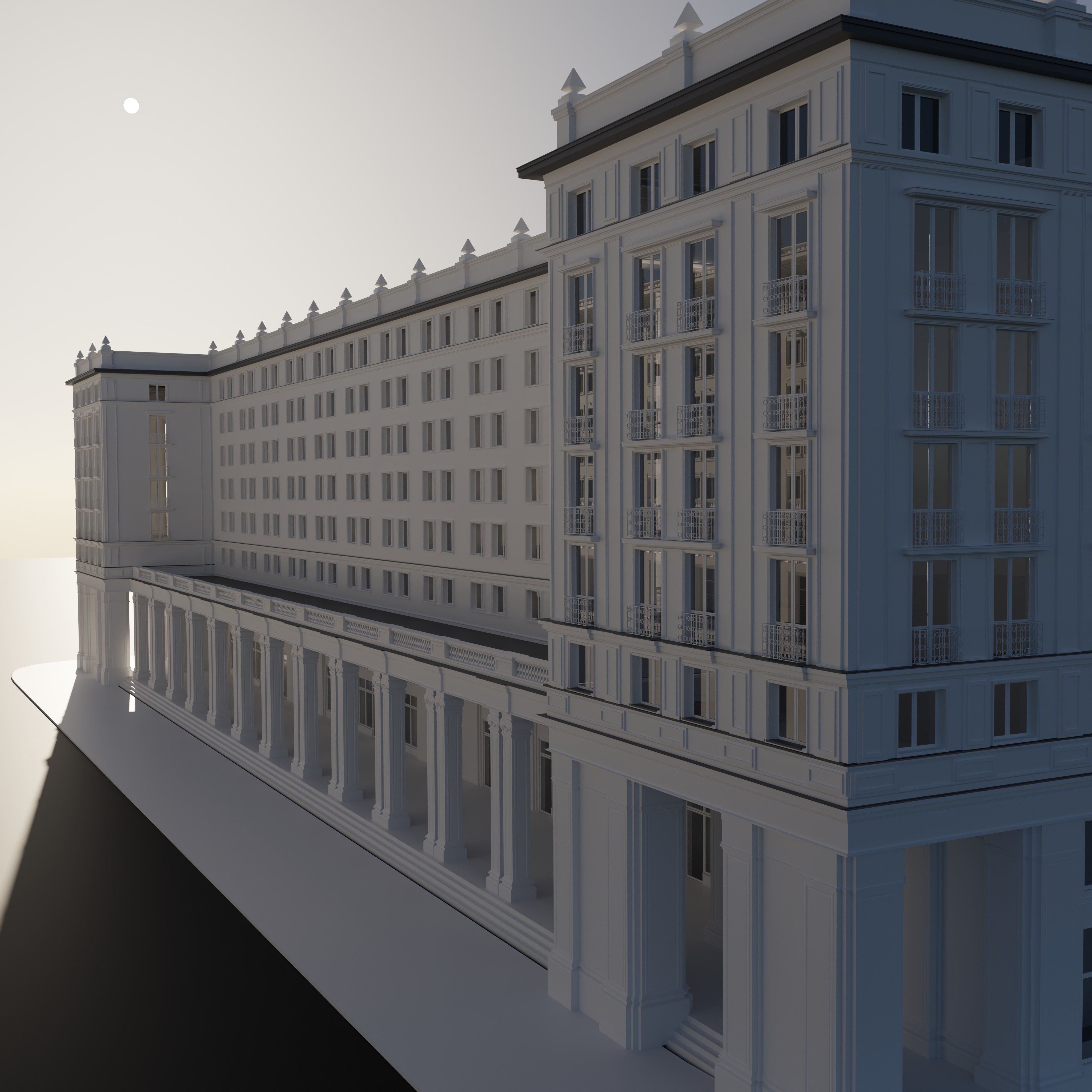 Two Buildings 3D model_4