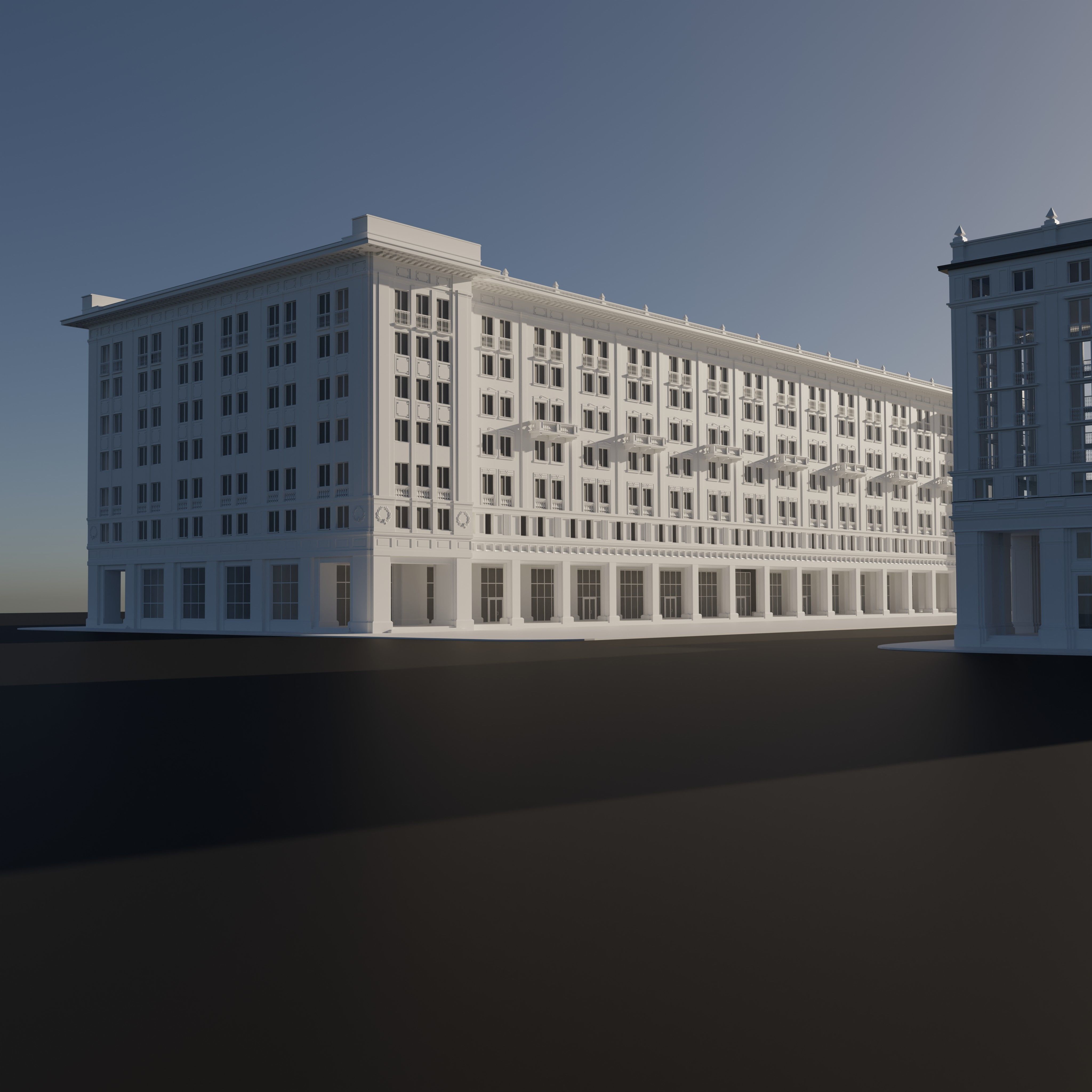 Two Buildings 3D model_3