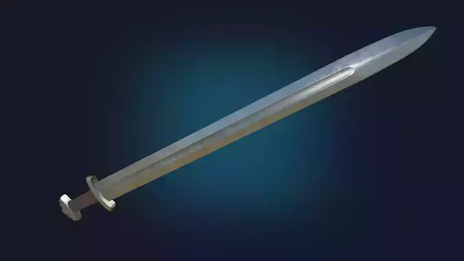 Medieval Realistic Viking Sword Middle-poly Game ready