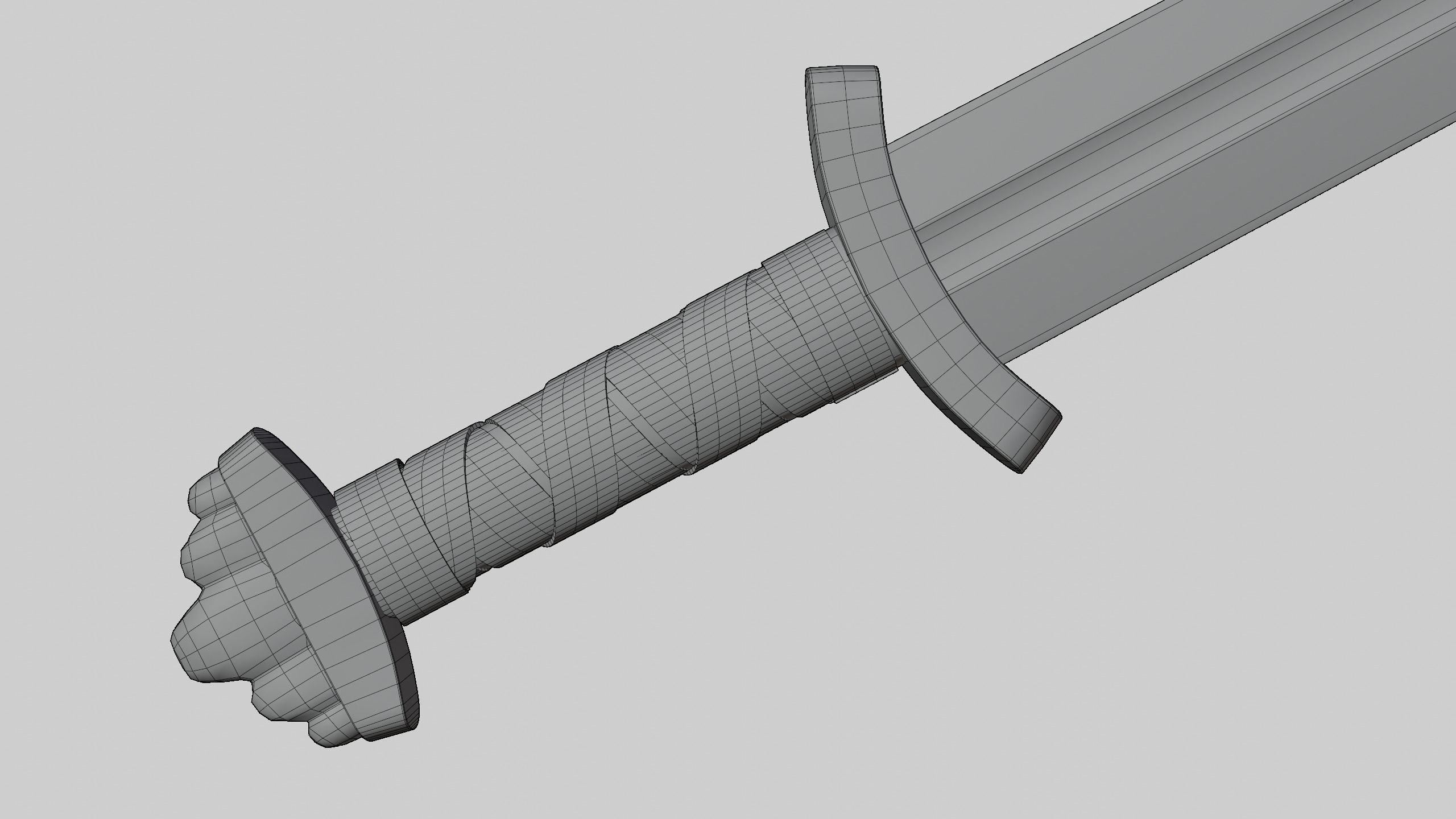 Medieval Realistic Viking Sword Middle-poly Game ready 3D model_8