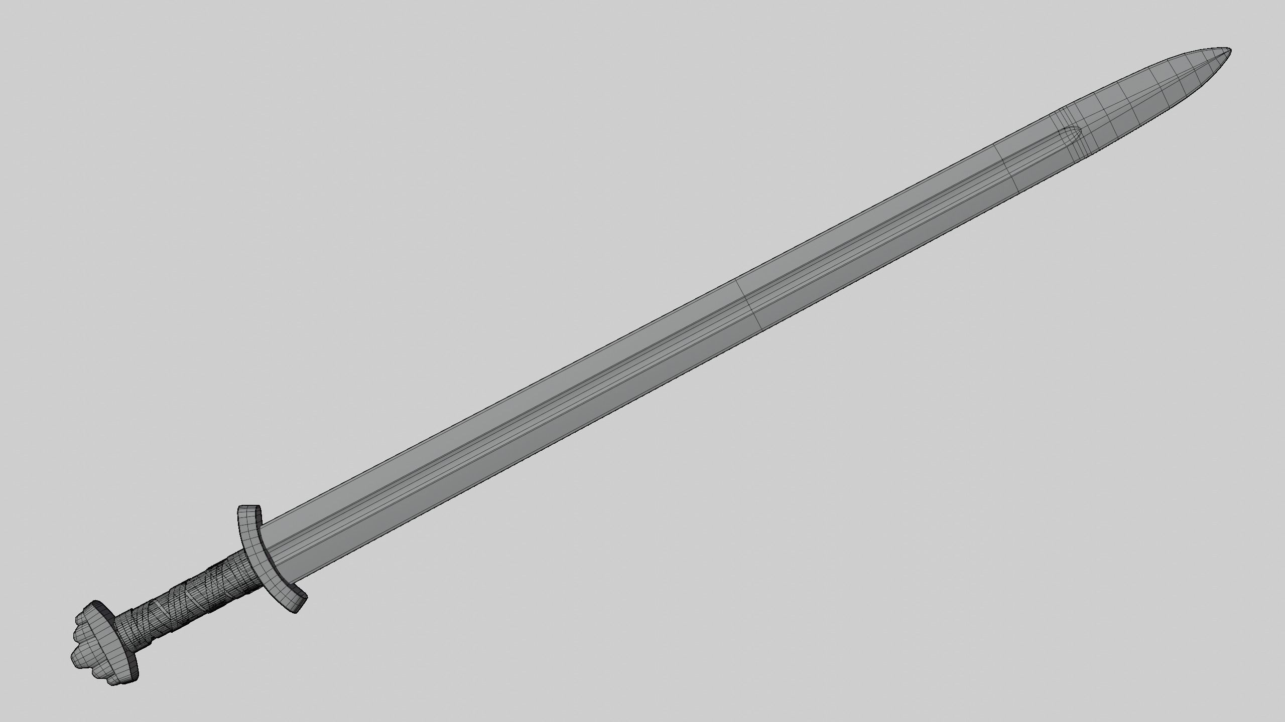 Medieval Realistic Viking Sword Middle-poly Game ready 3D model_7