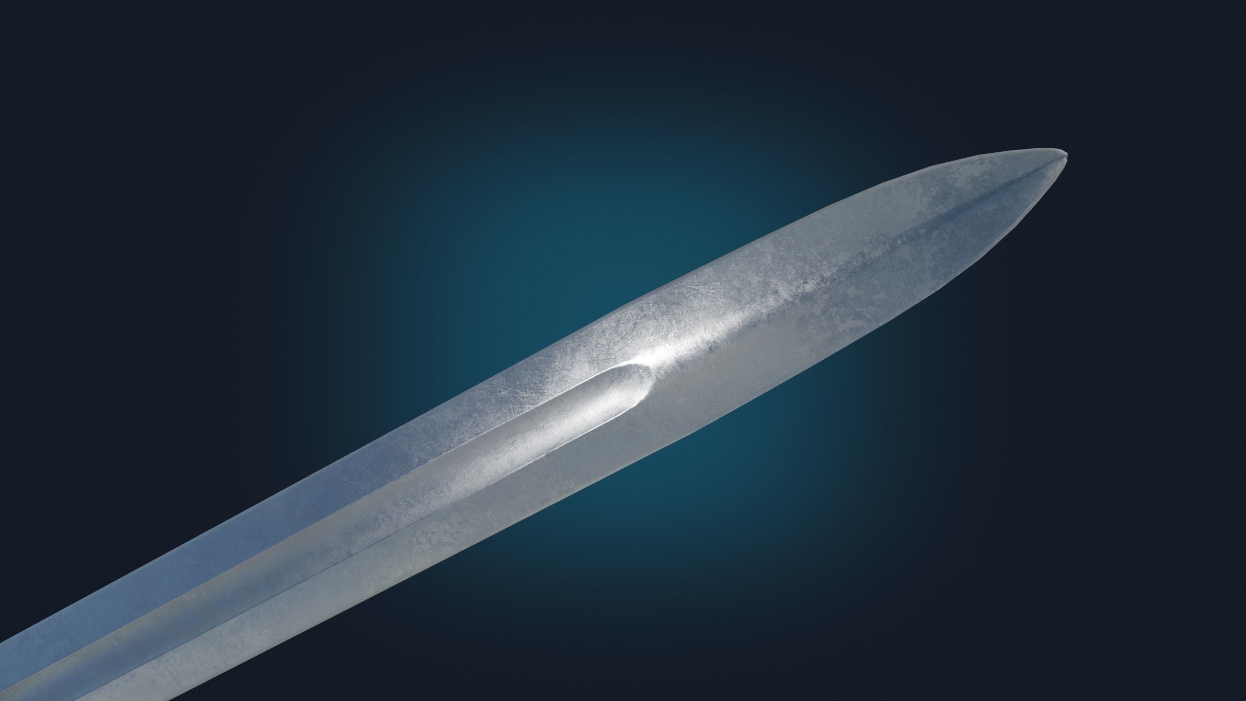 Medieval Realistic Viking Sword Middle-poly Game ready 3D model_3