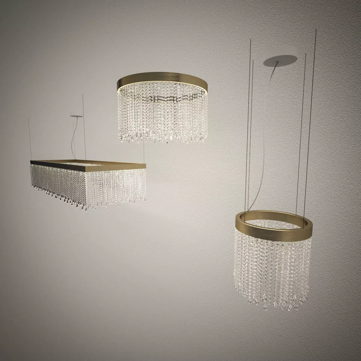 Crystal chandelier - Light4 ECLISSE collection 3D model