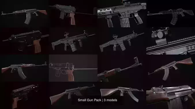Small Gun Pack 3D Model Collection