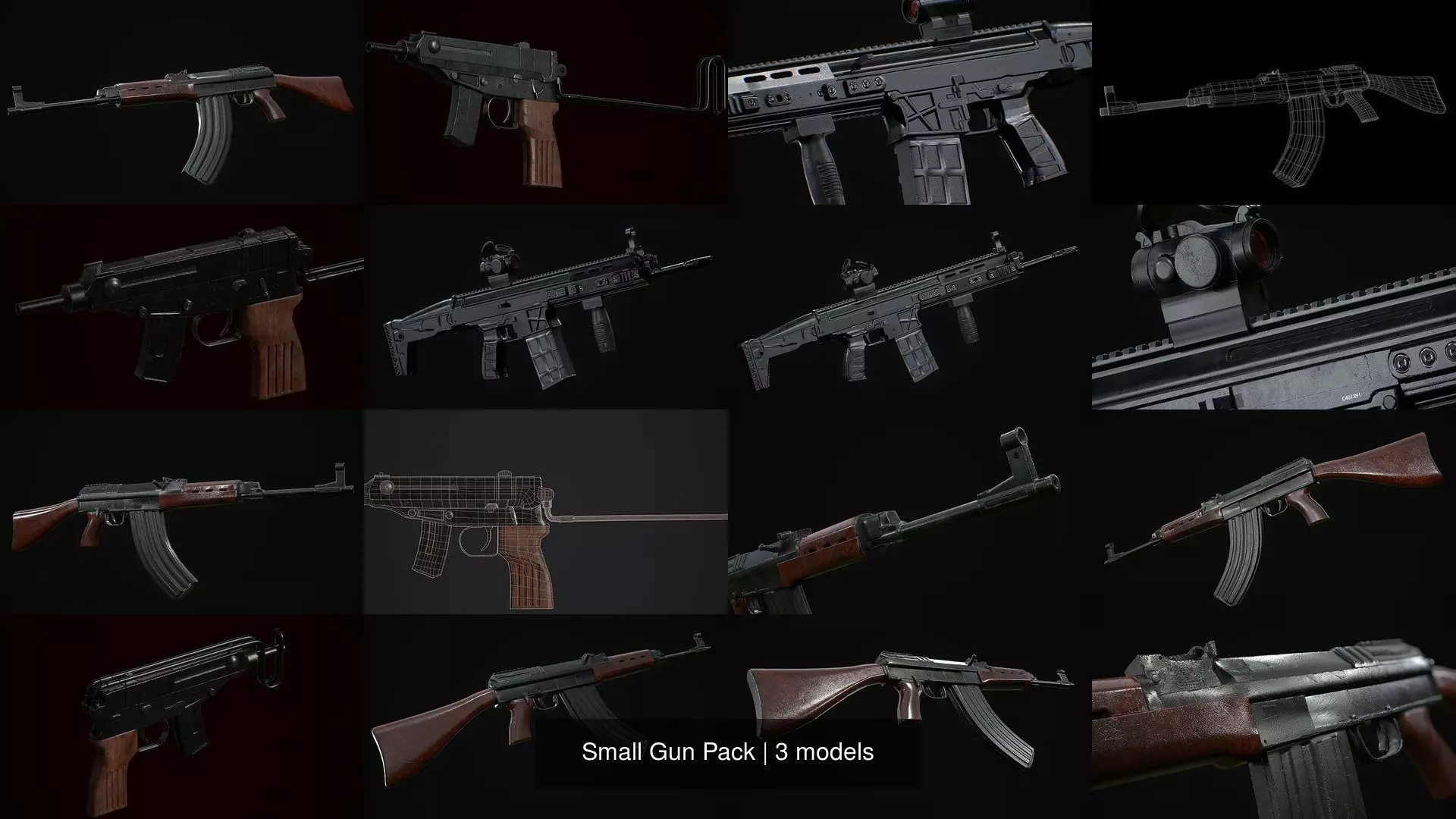 Small Gun Pack 3D Model Collection_0