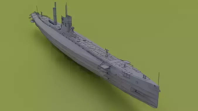 SMS U9 U-boat Low-poly 3D model