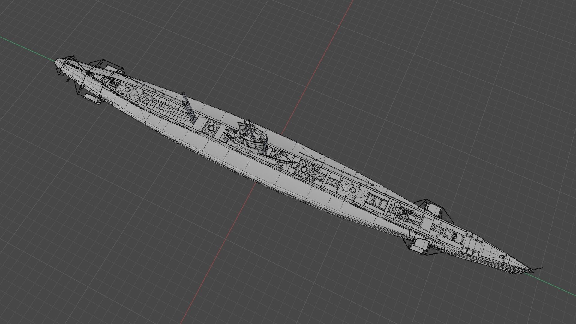 SMS U9 U-boat Low-poly 3D model_21