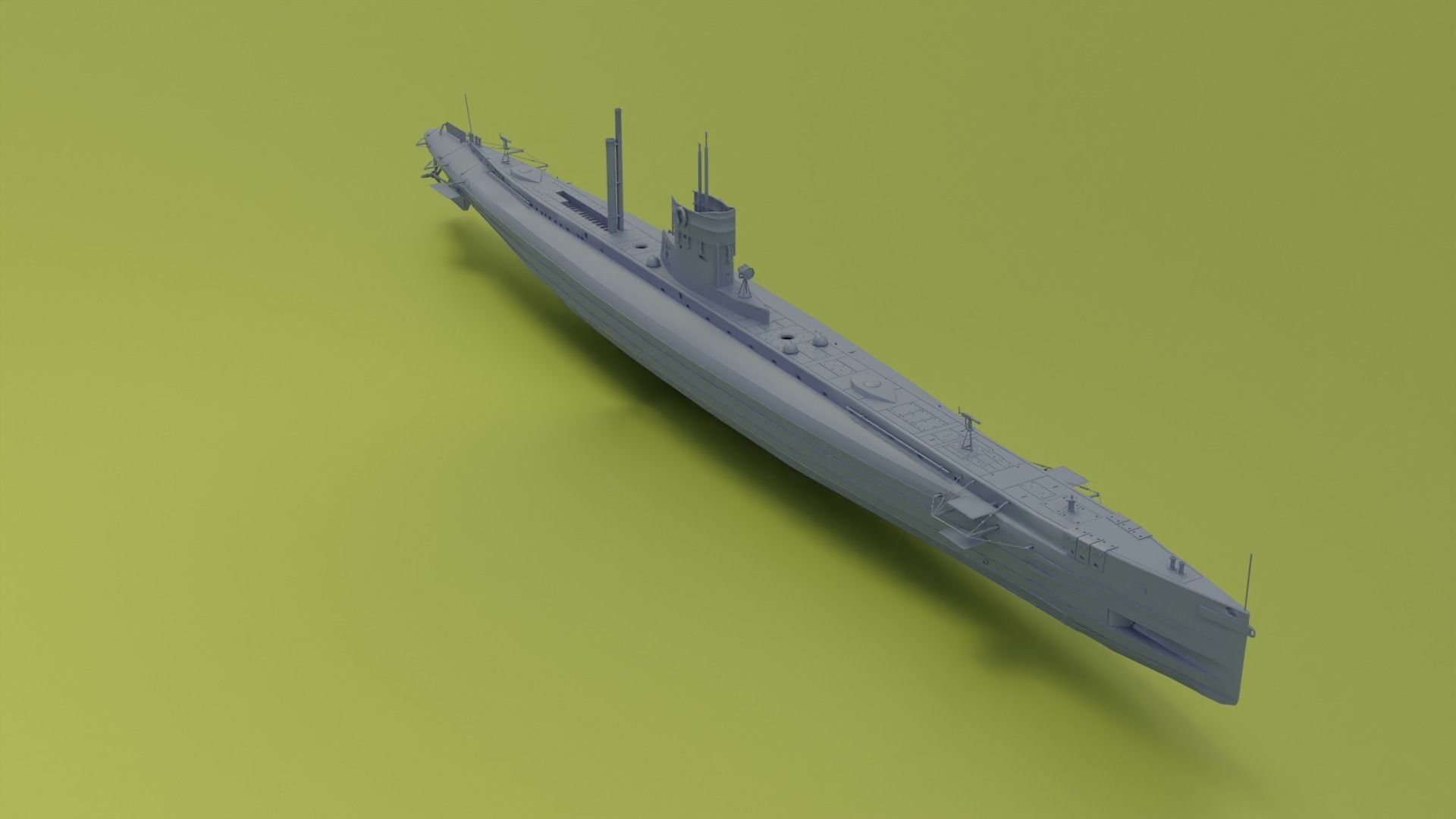 SMS U9 U-boat Low-poly 3D model_9