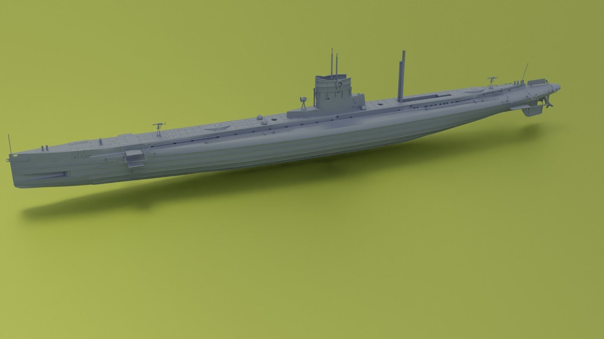 SMS U9 U-boat Low-poly 3D model_4