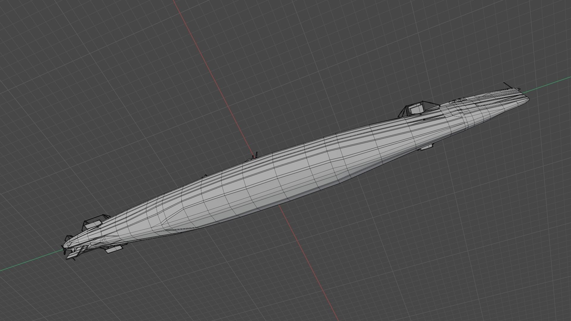 SMS U9 U-boat Low-poly 3D model_20