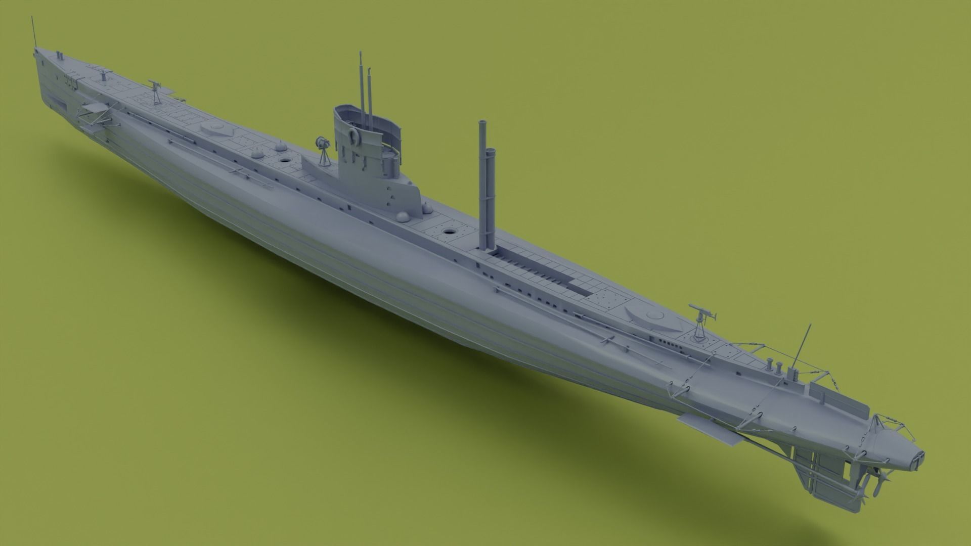 SMS U9 U-boat Low-poly 3D model_12