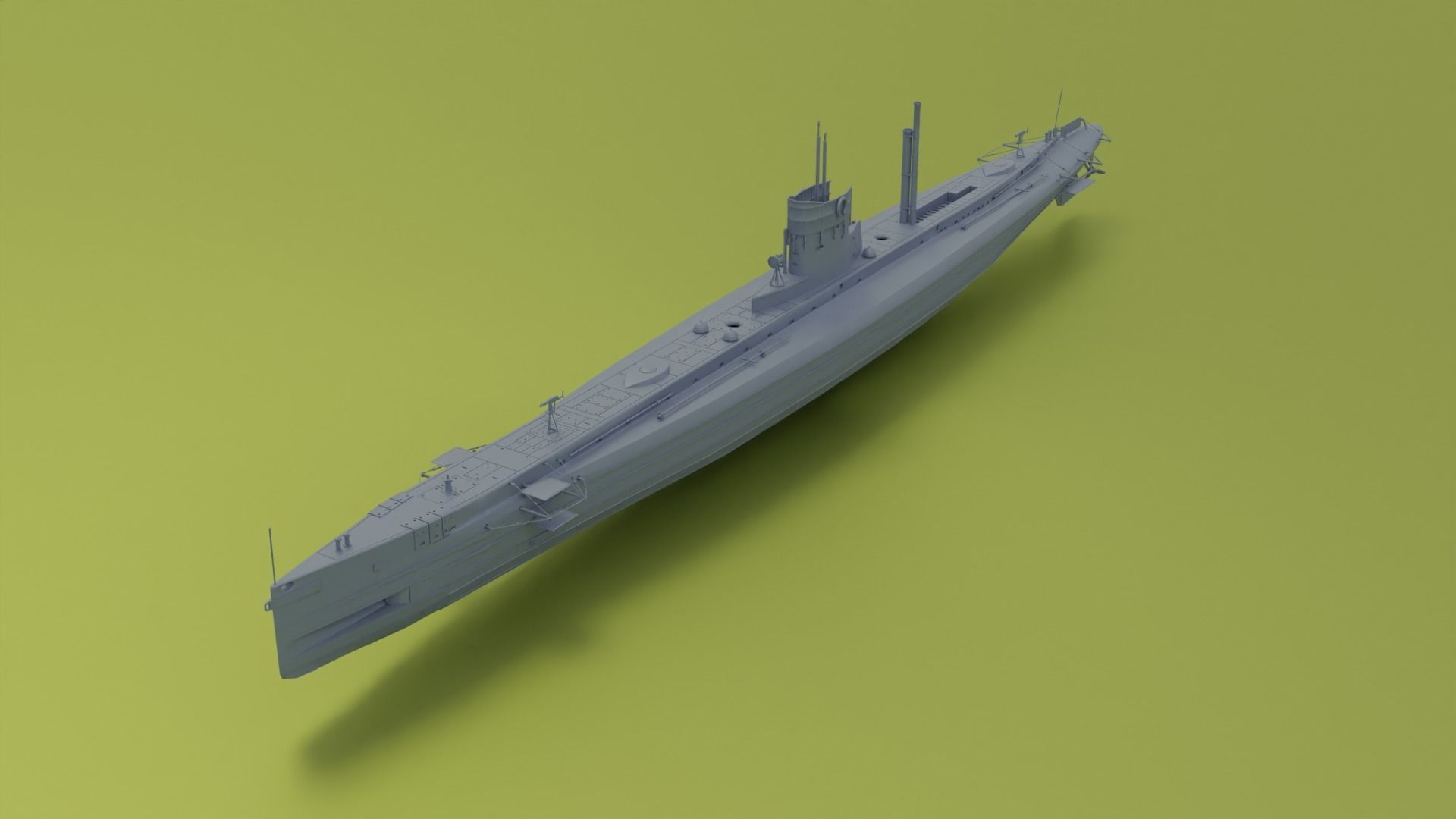 SMS U9 U-boat Low-poly 3D model_3