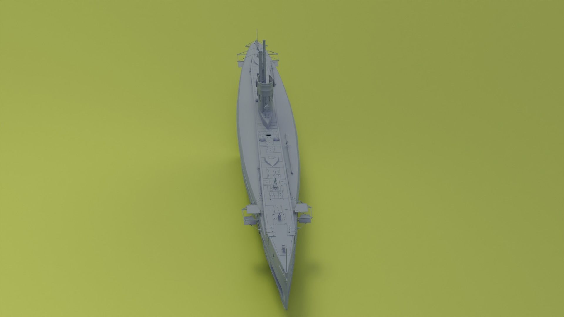 SMS U9 U-boat Low-poly 3D model_10