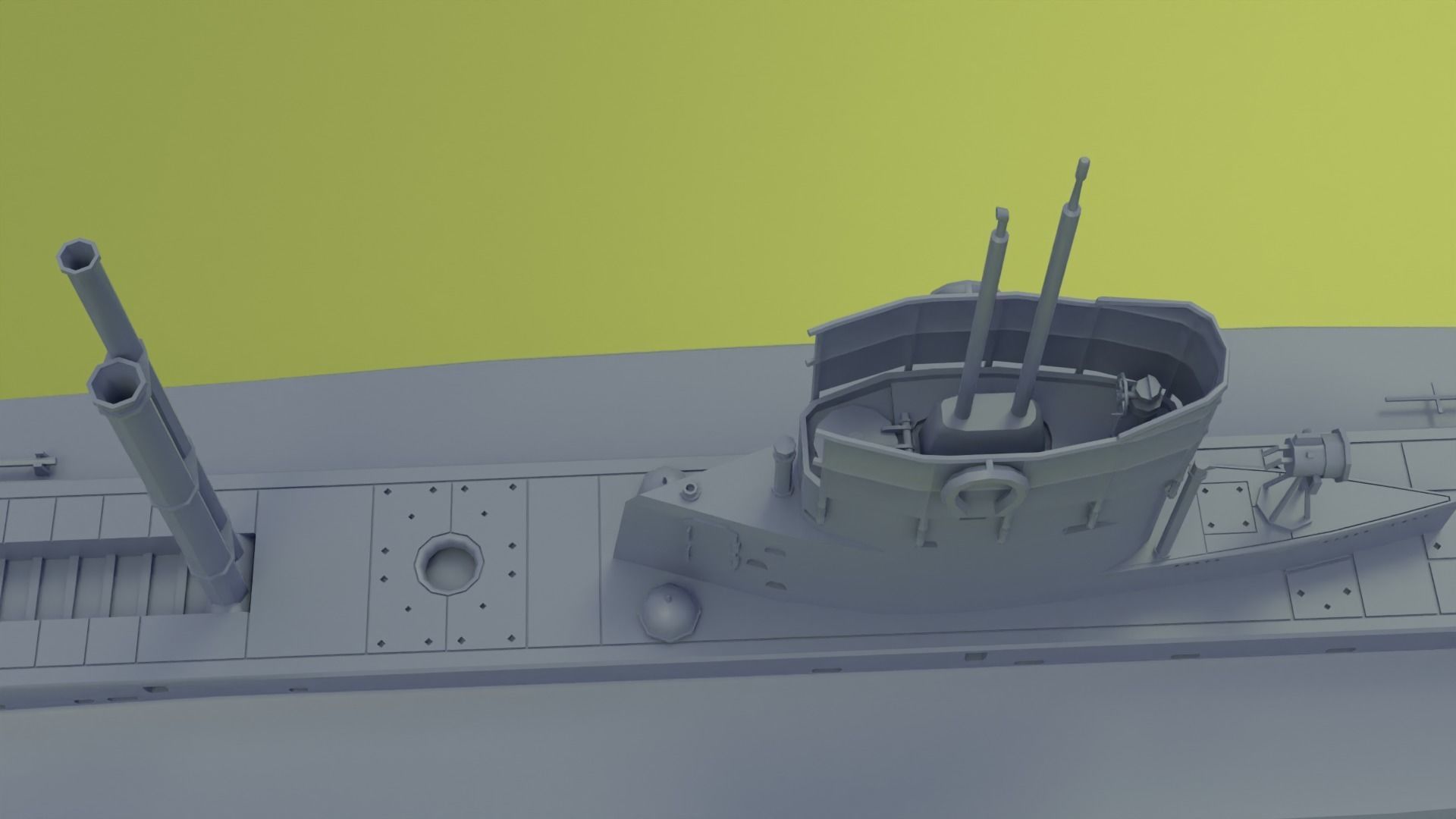 SMS U9 U-boat Low-poly 3D model_17