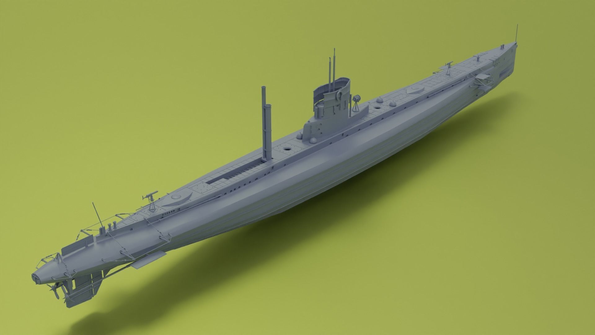 SMS U9 U-boat Low-poly 3D model_13