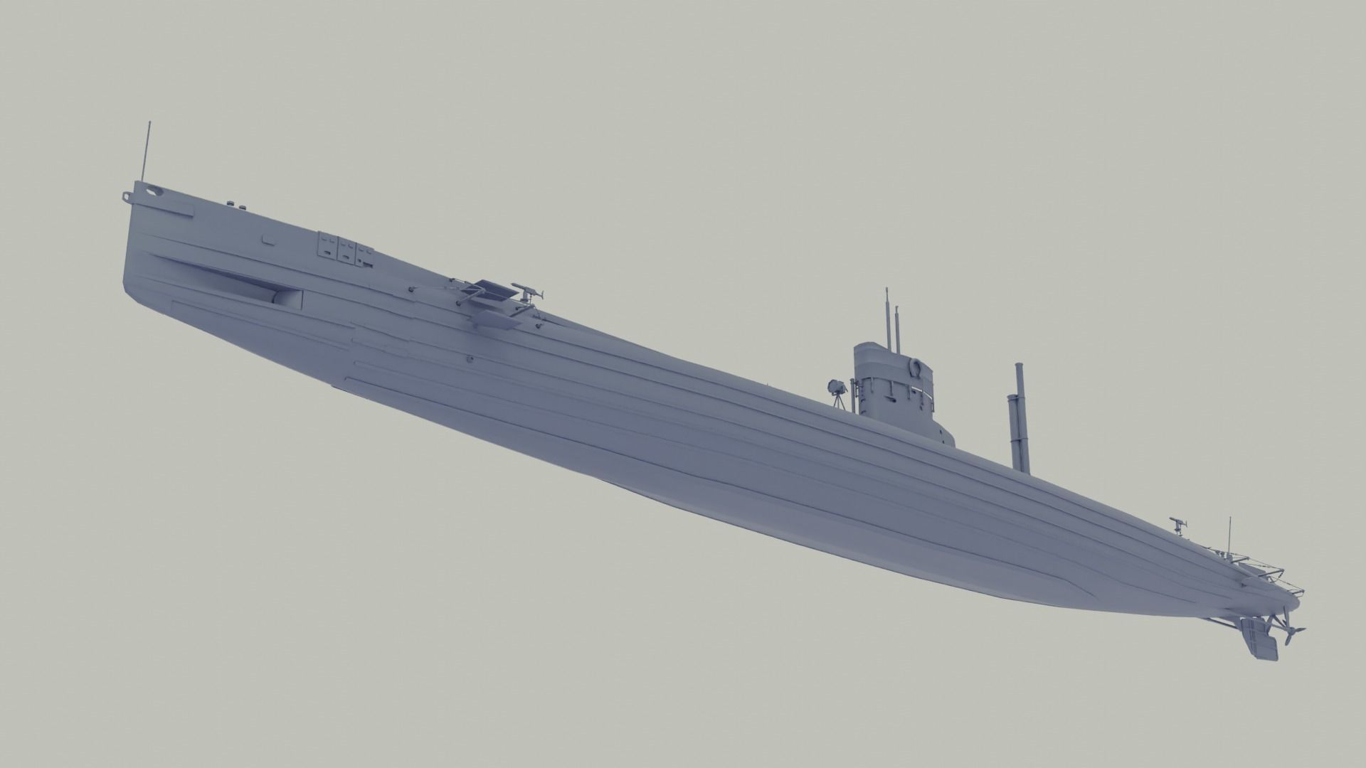 SMS U9 U-boat Low-poly 3D model_18