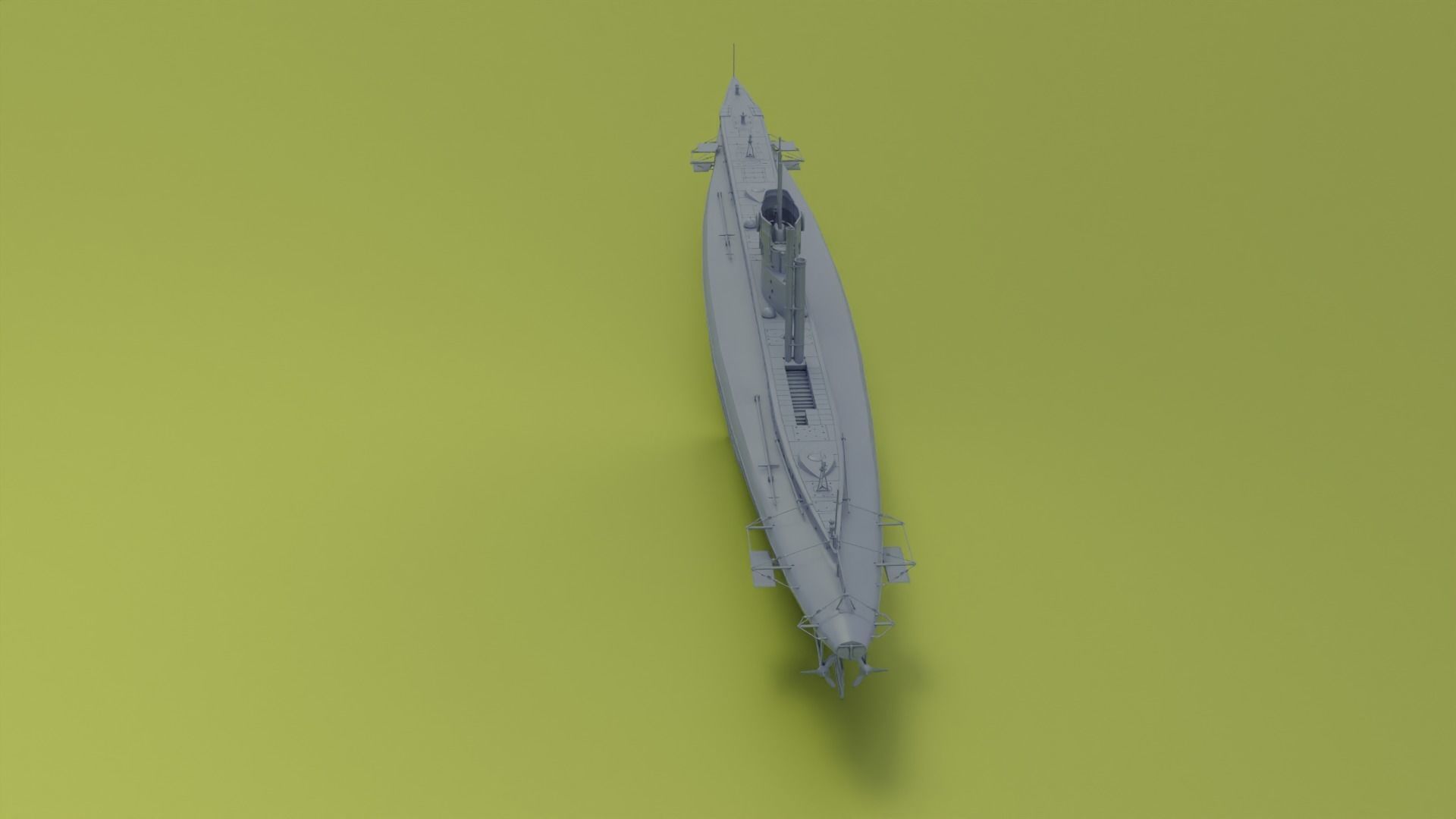 SMS U9 U-boat Low-poly 3D model_6
