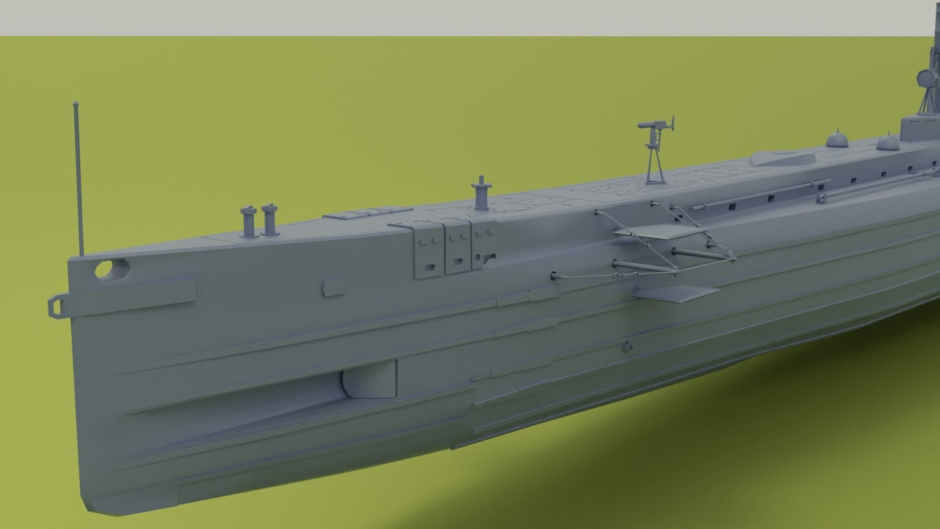 SMS U9 U-boat Low-poly 3D model_14