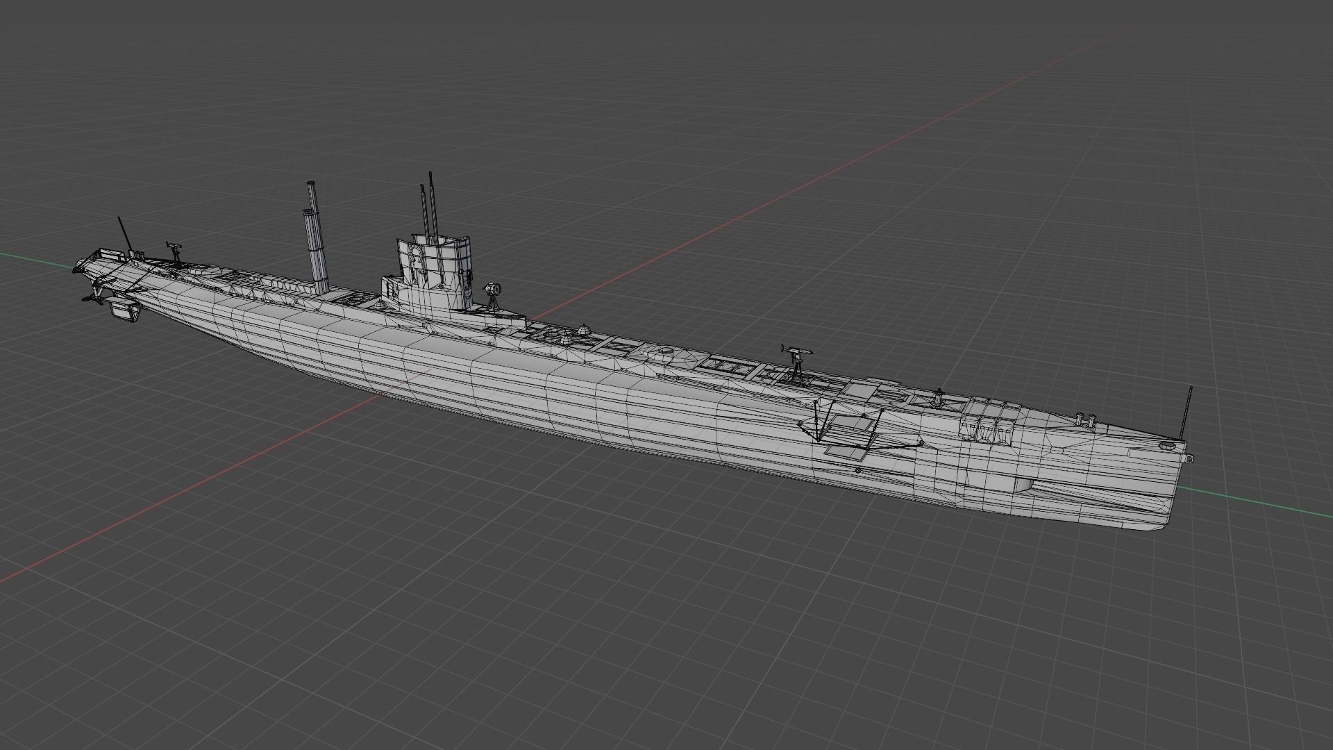 SMS U9 U-boat Low-poly 3D model_19