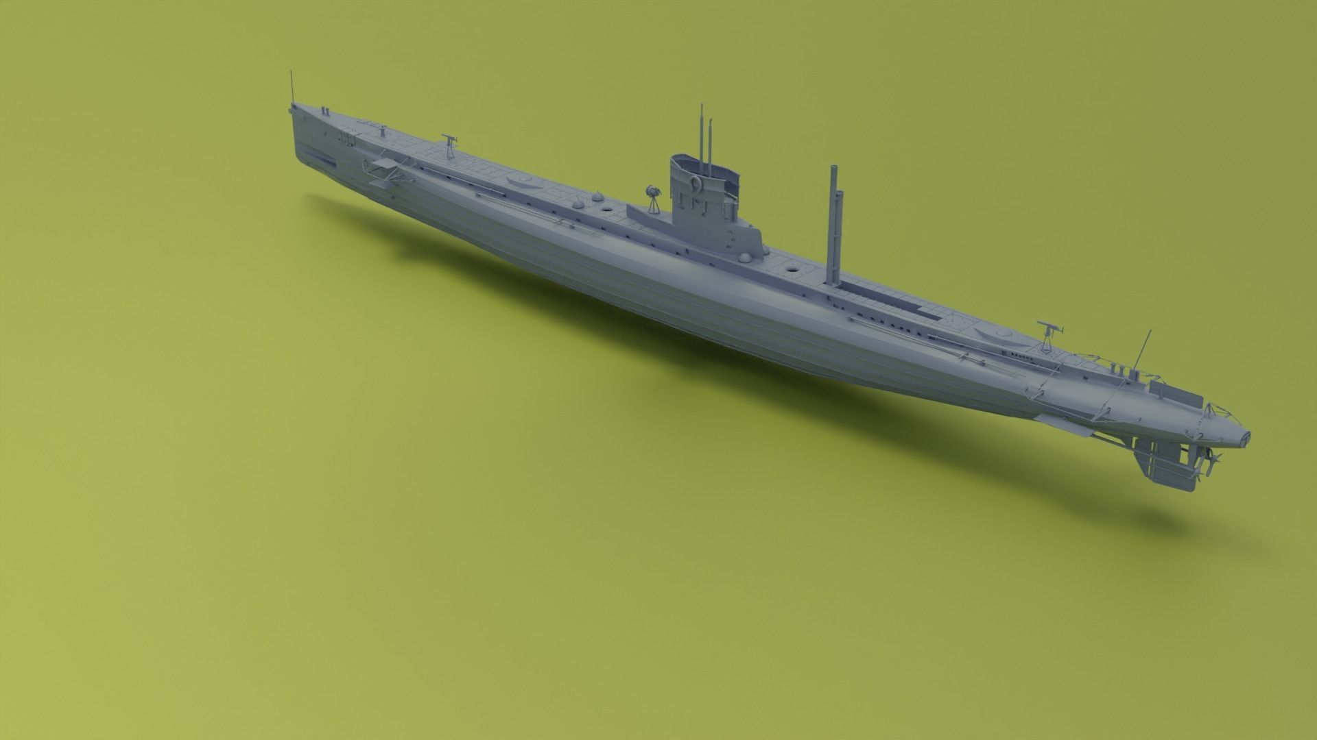 SMS U9 U-boat Low-poly 3D model_5