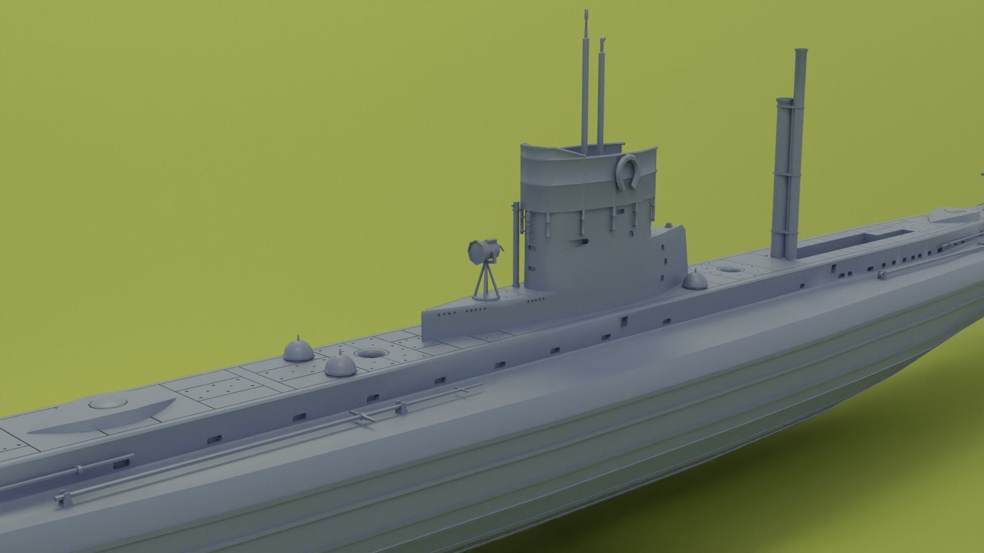 SMS U9 U-boat Low-poly 3D model_15