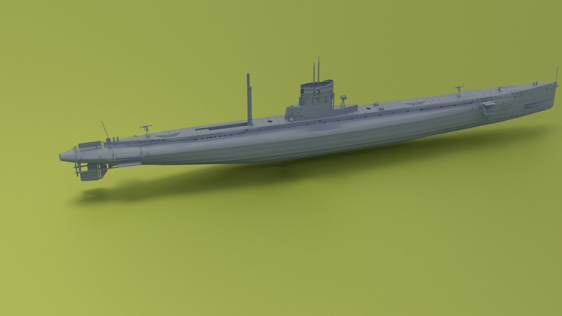 SMS U9 U-boat Low-poly 3D model_8