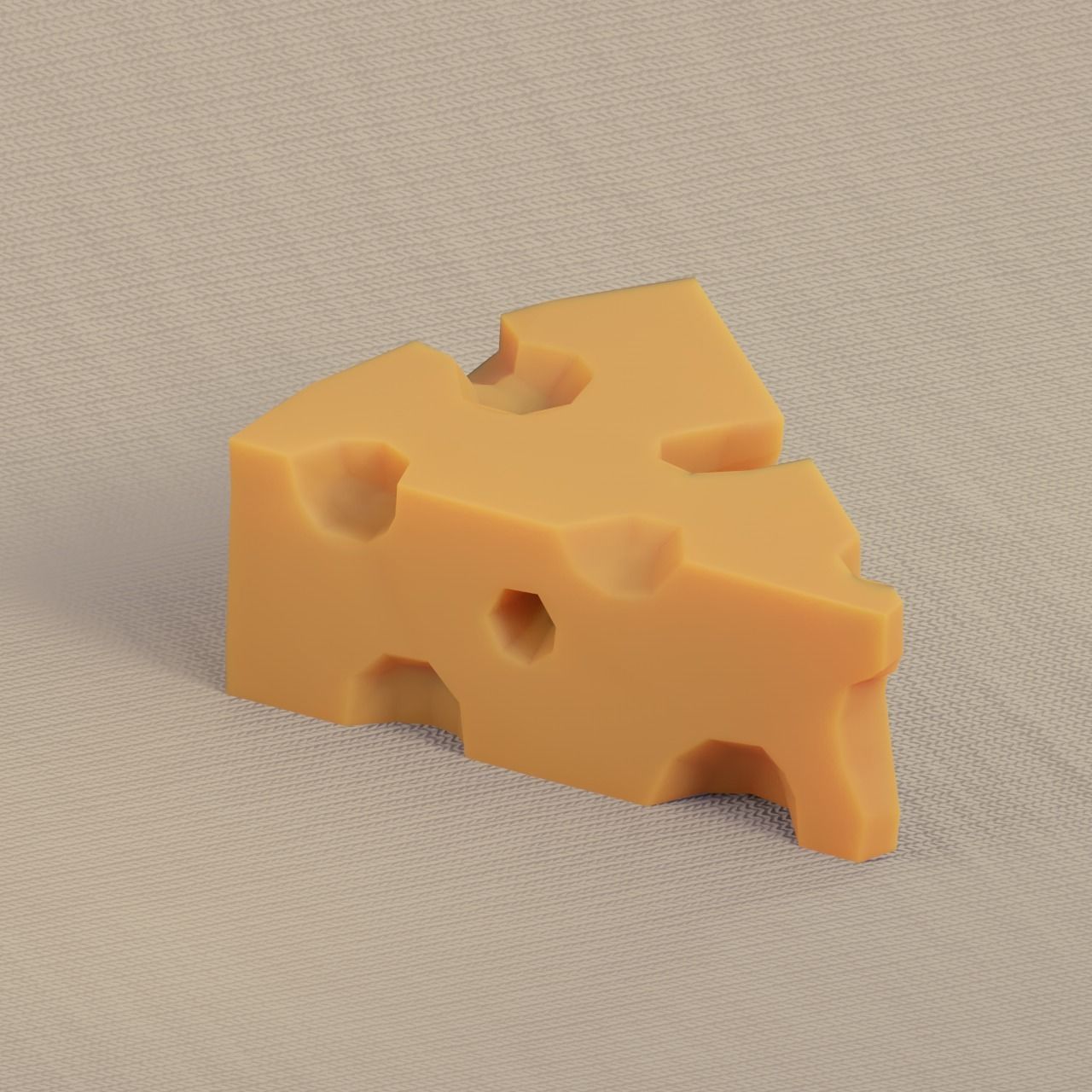 Cheese low-poly and subdiv Low-poly 3D model_5