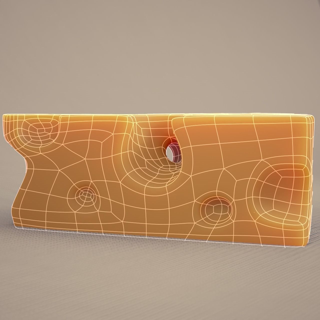 Cheese low-poly and subdiv Low-poly 3D model_4