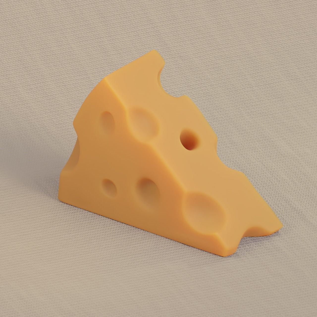 Cheese low-poly and subdiv Low-poly 3D model_2