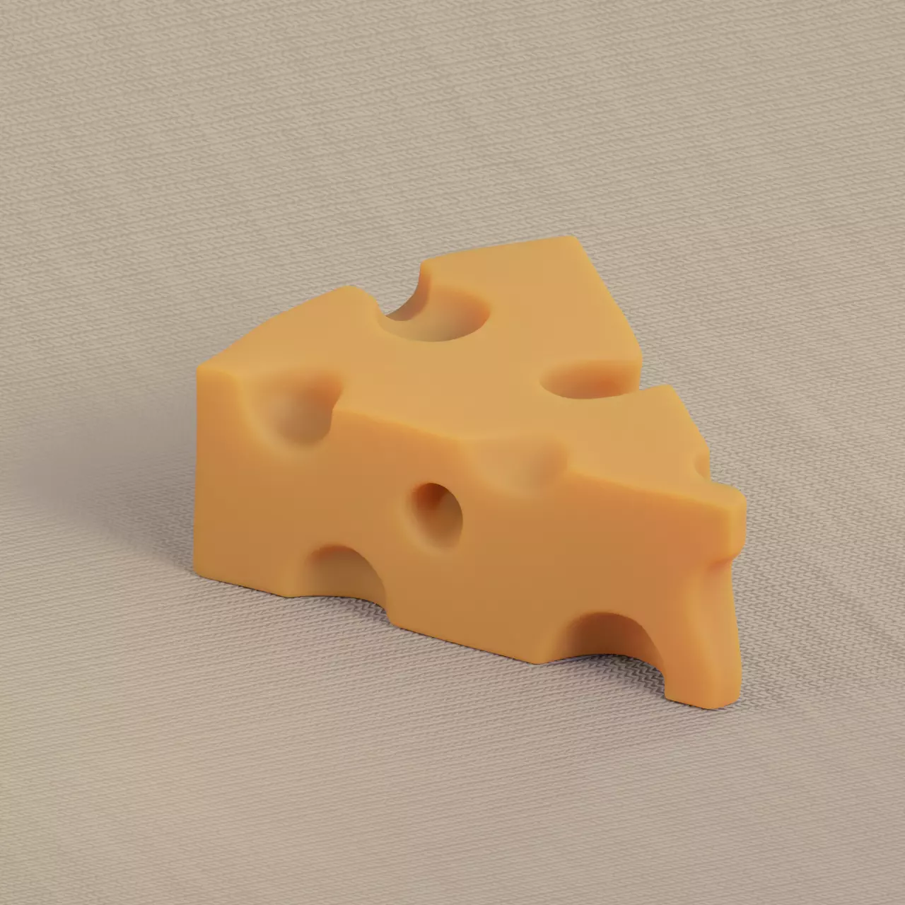Cheese low-poly and subdiv Low-poly 3D model_0