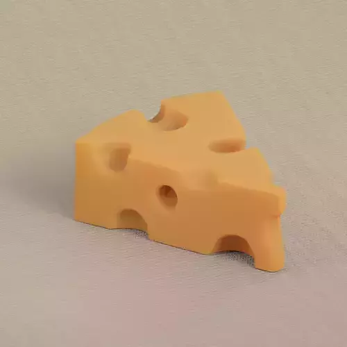 Cheese low-poly and subdiv Low-poly 3D model