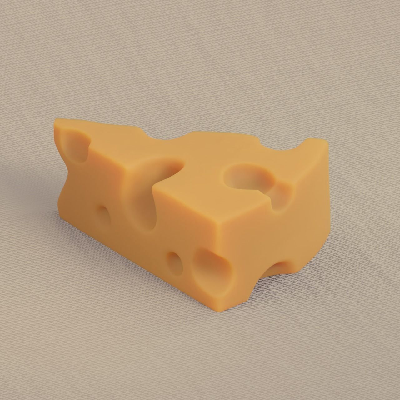 Cheese low-poly and subdiv Low-poly 3D model_1