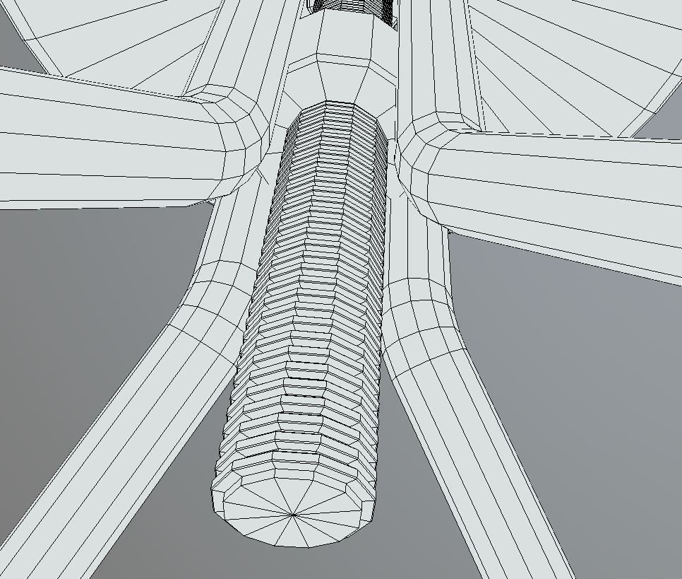 Chair copper stool Low-poly 3D model_7