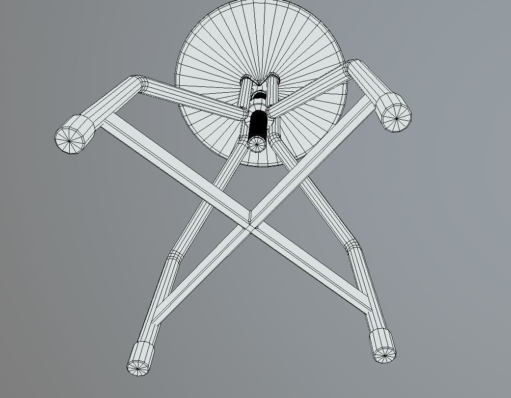 Chair copper stool Low-poly 3D model_6