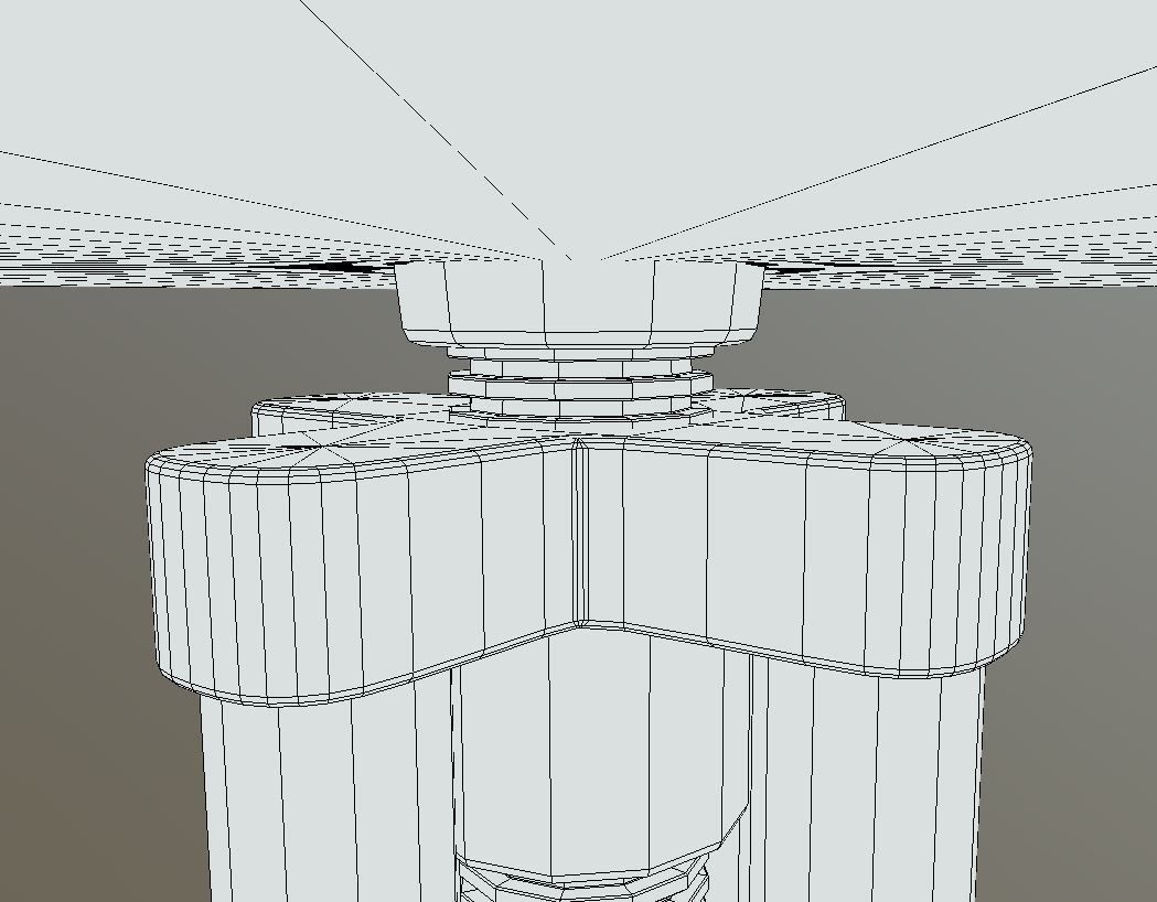 Chair copper stool Low-poly 3D model_9