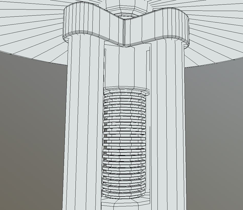 Chair copper stool Low-poly 3D model_8