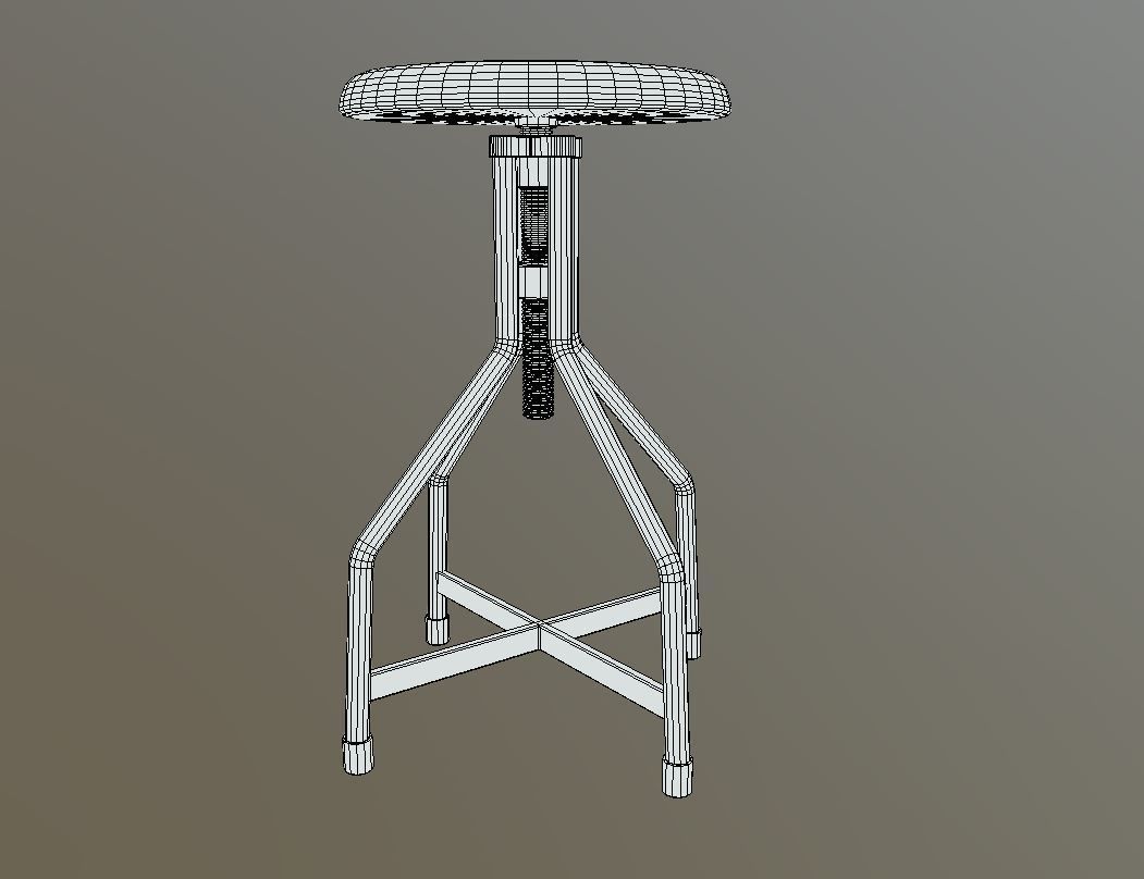 Chair copper stool Low-poly 3D model_4