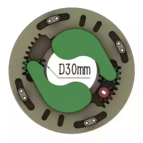 3D Printable Iris mechanism-3DP2BLROD30A 3D print model