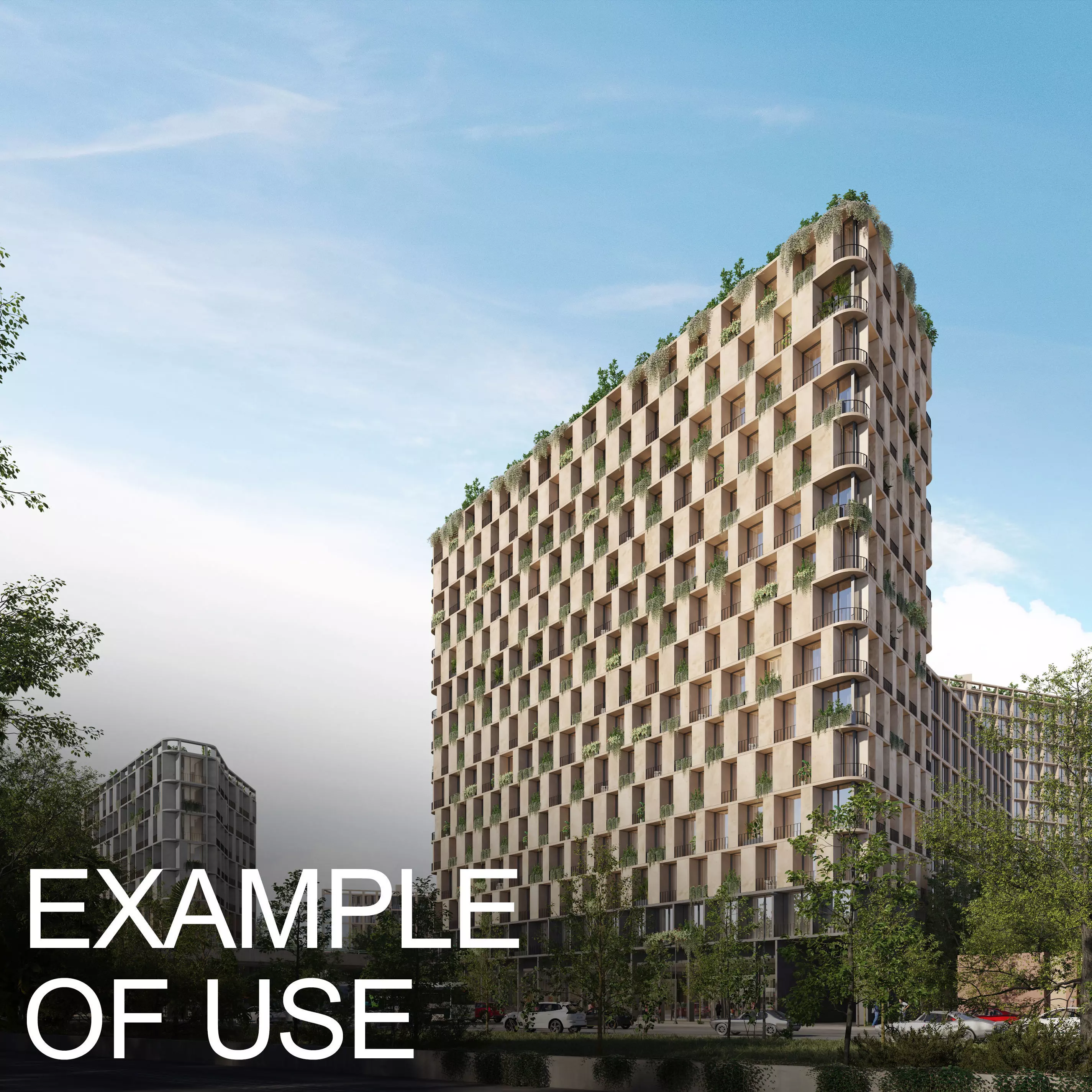 Apartments Building 3D model_0