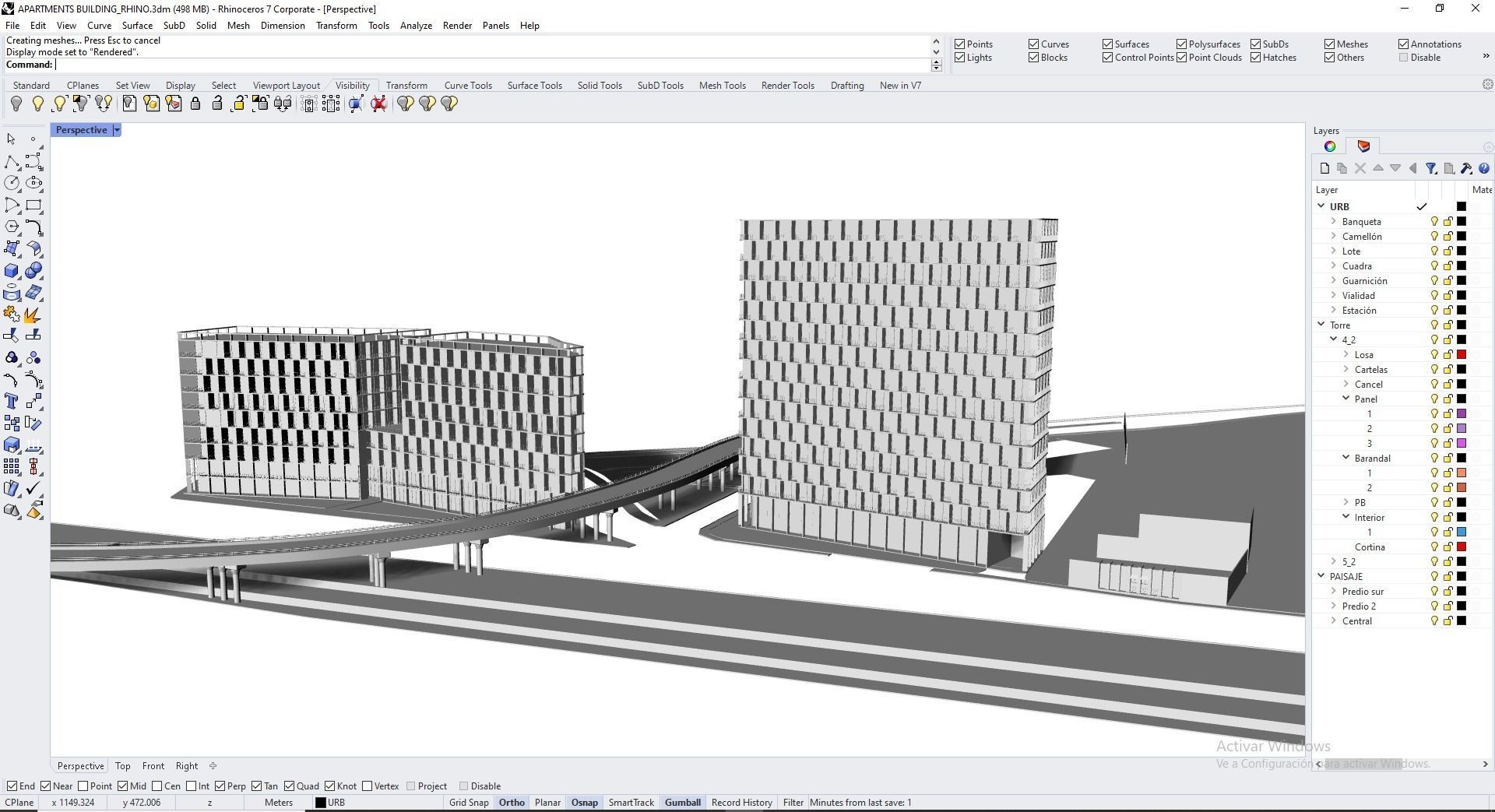 Apartments Building 3D model_13